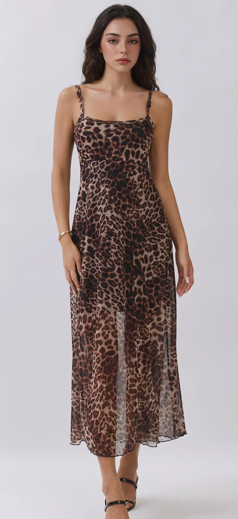 The Avery Sheer Leopard Dress